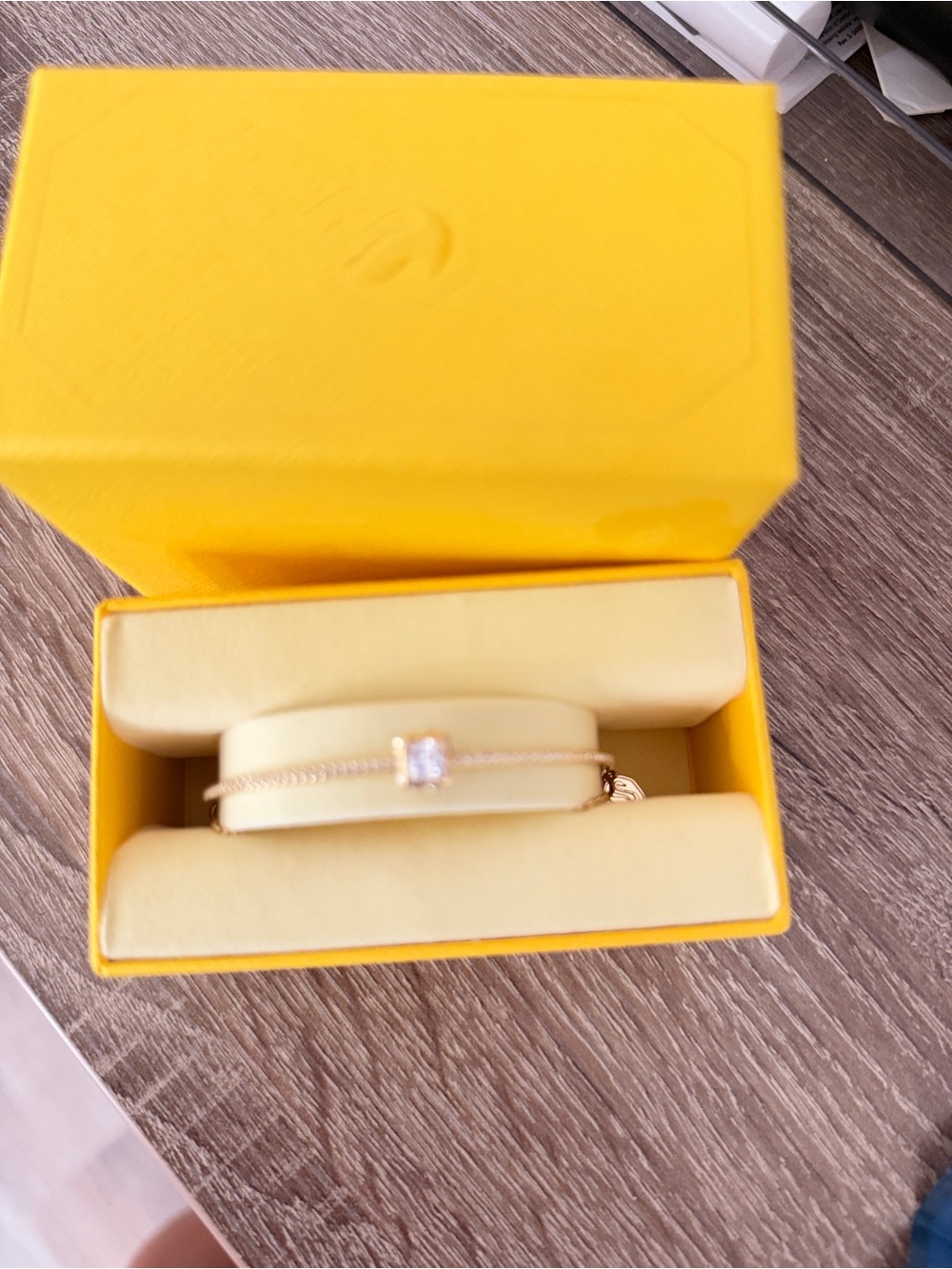 Swarovski Rose Gold Bracelet with Clear Square Crystal